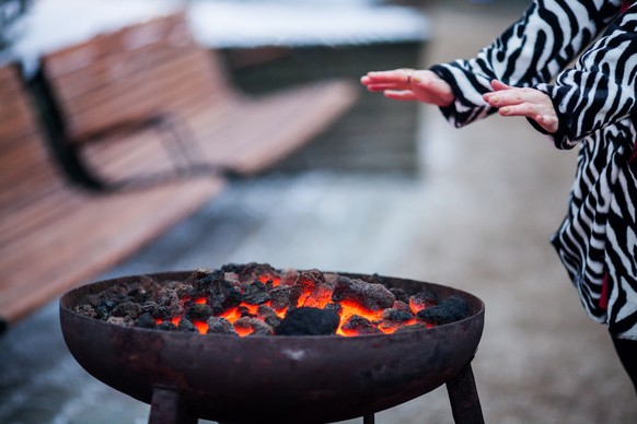 Warming up around barbecue