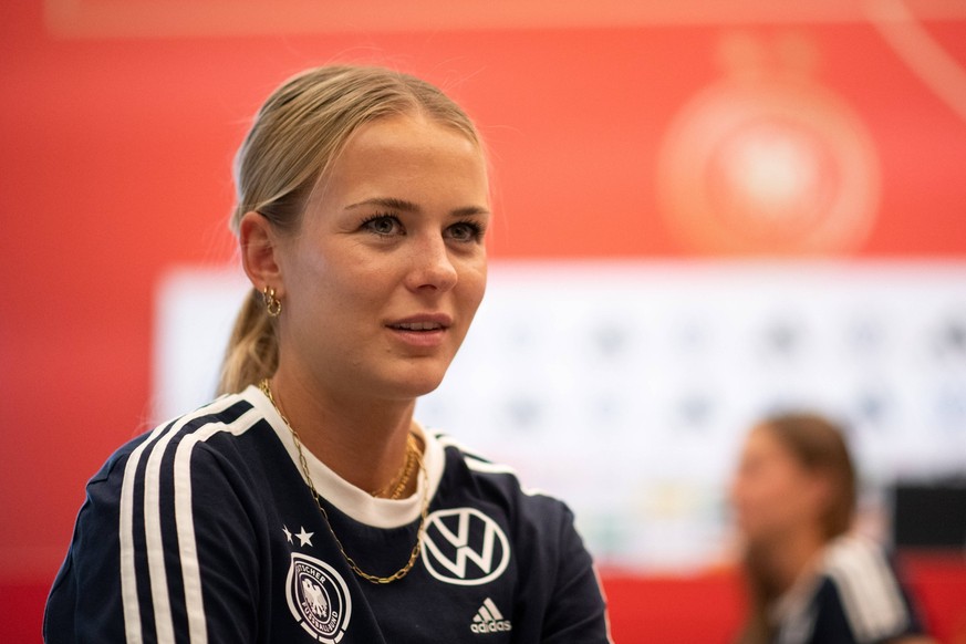 Merle Frohms Deutschland, 01, GER, DFB Fussball Frauen Nationalmannschaft, Media Day Adidas World of Sports Herzogenaurach, Spielzeit 2022/2023, 26.06.2023 GER, DFB Fussball Frauen Nationalmannschaft, ...