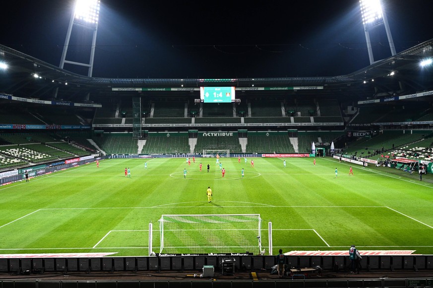 SV Werder Bremen - Bayer 04 Leverkusen, 18.05.2020 Stadionuebersicht waehrend der Begegnung SV Werder Bremen gegen Bayer 04 Leverkusen im Weserstadion Bremen. Fussball: 1. Bundesliga: Saison 19/20: 26 ...