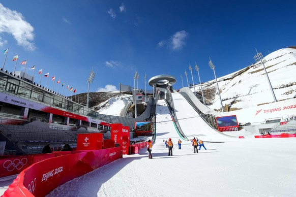 Skisprung-Schanze bei den Olympischen Spielen in Peking.