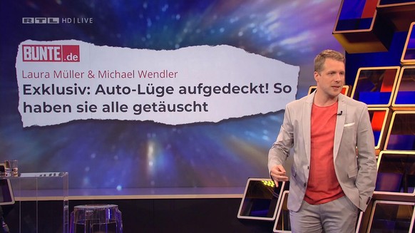 Oliver Pocher: Der Comedian präsentierte die Schlagzeile rund um die angebliche Auto-Lüge.