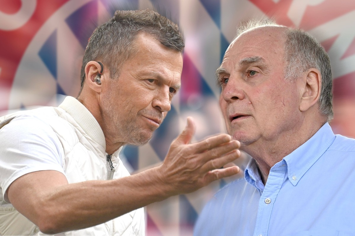 FOTOMONTAGE: Lothar MATTHAEUS und Uli HOENESS Höness,Ehrenpraesident Bayern Muenchen sind nicht imme einer Meinung. Fussball 1. Bundesliga Saison 2022/2023 *** PHOTOMONTAGE Lothar MATTHAEUS and Uli HO ...