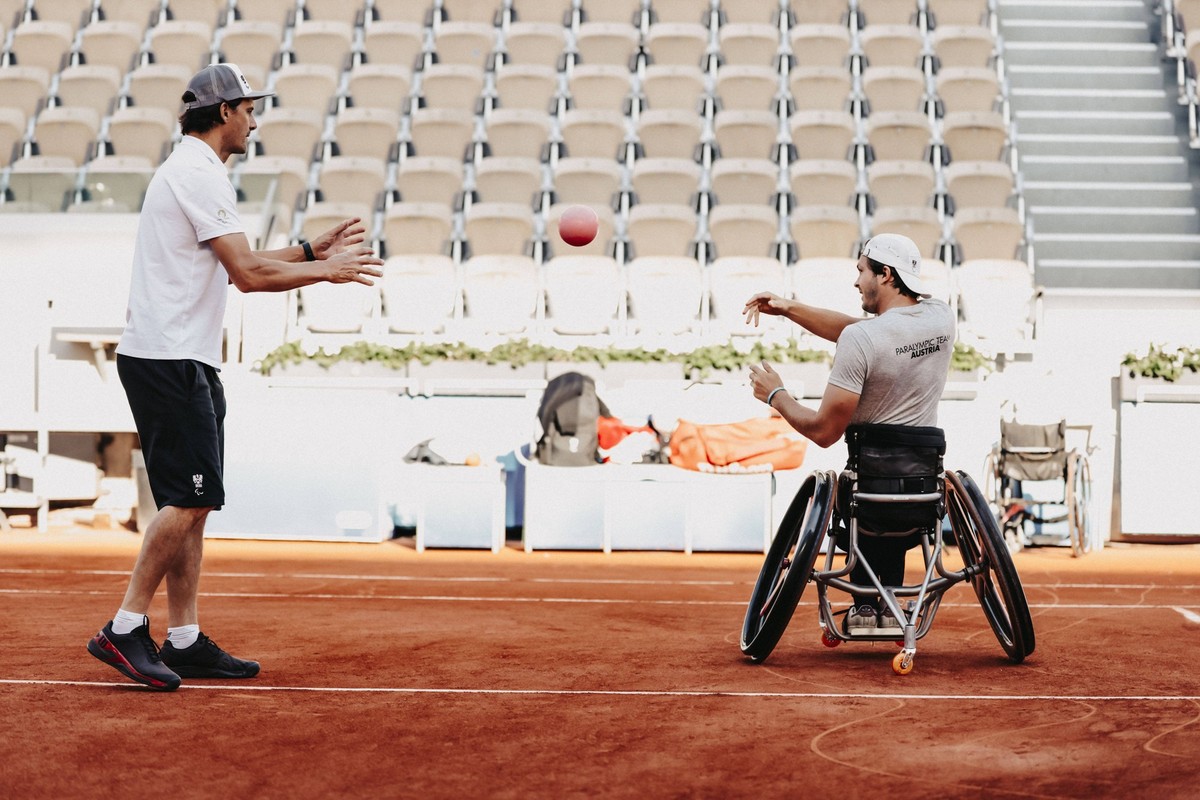 PARALYMPICS - Paralympic Summer Games 2024 PARIS,FRANCE,27.AUG.24 - PARALYMPICS, TENNIS - Paralympic Summer Games Paris 2024, preview, training. Image shows Nico Langmann AUT. PUBLICATIONxNOTxINxAUTxS ...