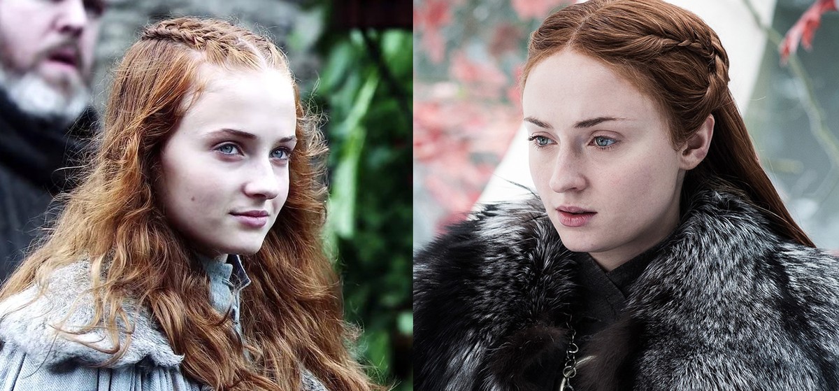 Sophie Turner in Staffel 1 vs. Staffel 8.