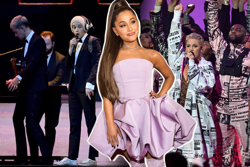 Ariana Grande hat zwar einen Preis gewonnen, sich aber nicht blicken lassen. Was soll's, dann photoshoppen wir sie eben hinein ...