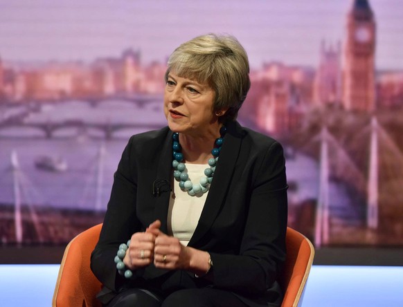 Britain&#039;s Prime Minister Theresa May appears on BBC TV&#039;s The Andrew Marr Show in London, Britain, January 6, 2019. Jeff Overs/BBC/Handout via REUTERS ATTENTION EDITORS - ATTENTION EDITORS -  ...