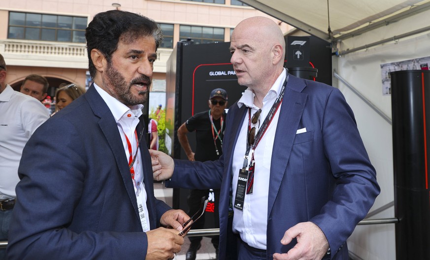 Monaco, Monte Carlo - May 29, 2022: FIA Formula One World Championship, WM, Weltmeisterschaft Monaco F1 Grand Prix with FIFA President Gianni Infantino and FIA President Mohammed bin Sulayem. Mandoga  ...