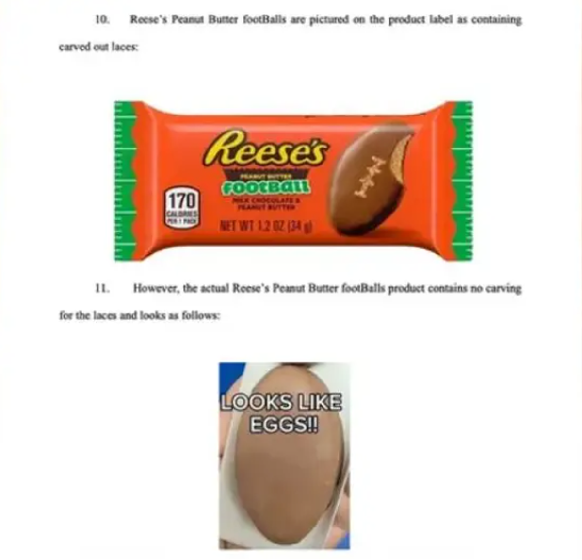 Football-Reese’s sehen eher aus wie Eier.