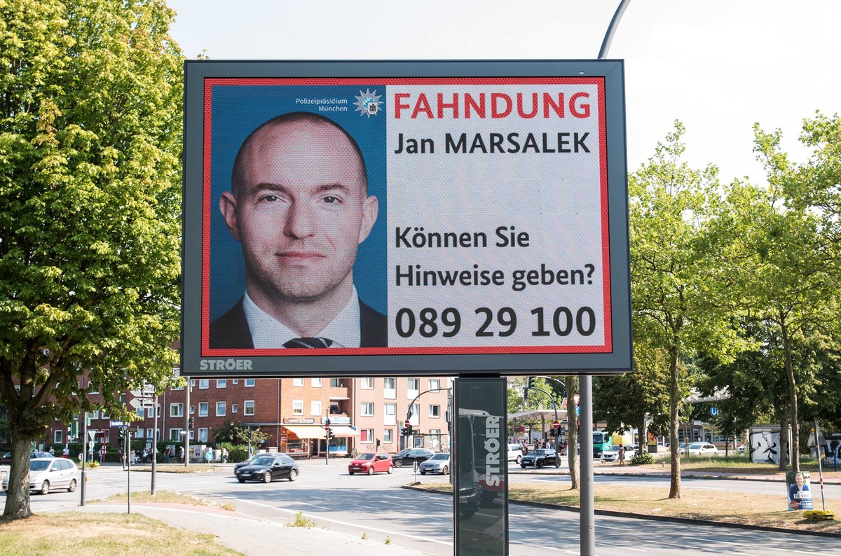 ARCHIV - 13.08.2020, Hamburg: Ein Fahndungsaufruf nach Jan Marsalek, Ex-Vertriebsvorstand des 2020 kollabierten Dax-Konzerns Wirecard. Im Wirecard-Aufsichtsrat wurde nach Aussage des fr�heren Vizevors ...