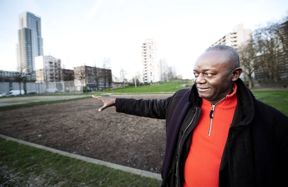 - BRUSSELS, BELGIUM: Pierre Kompany, father of Belgian soccer player Vincent Kompany, showing the neighbourhood in the Brussels North area where Vincent Kompany grew up and started playing football, W ...