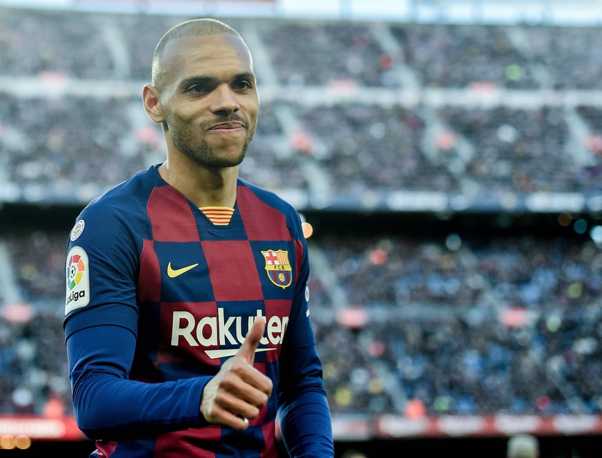 BARCELONA, SPAIN - MARCH 07:.Braithwaite of FC Barcelona, Barca during the Liga match between FC Barcelona and Real Sociedad at Camp Nou on March 07, 2020 in Barcelona, Spain. DAX/ESPA-Images Barcelon ...