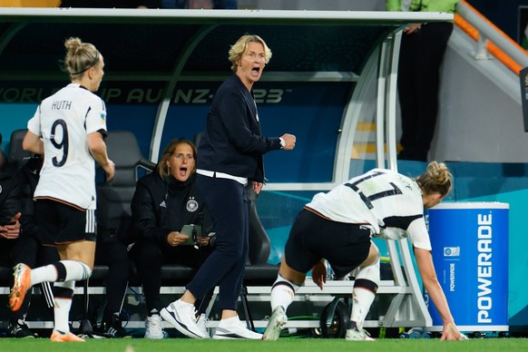 FIFA Womens World Cup 2023 - South Korea v Germany Head Coach of Germany Martina Voss-Tecklenburg gestures during the FIFA Womens World Cup 2023 Group H football match between South Korea and Germany  ...