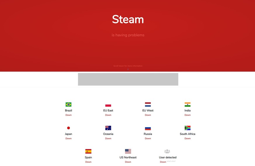 Länder, in denen Steam offline ist.