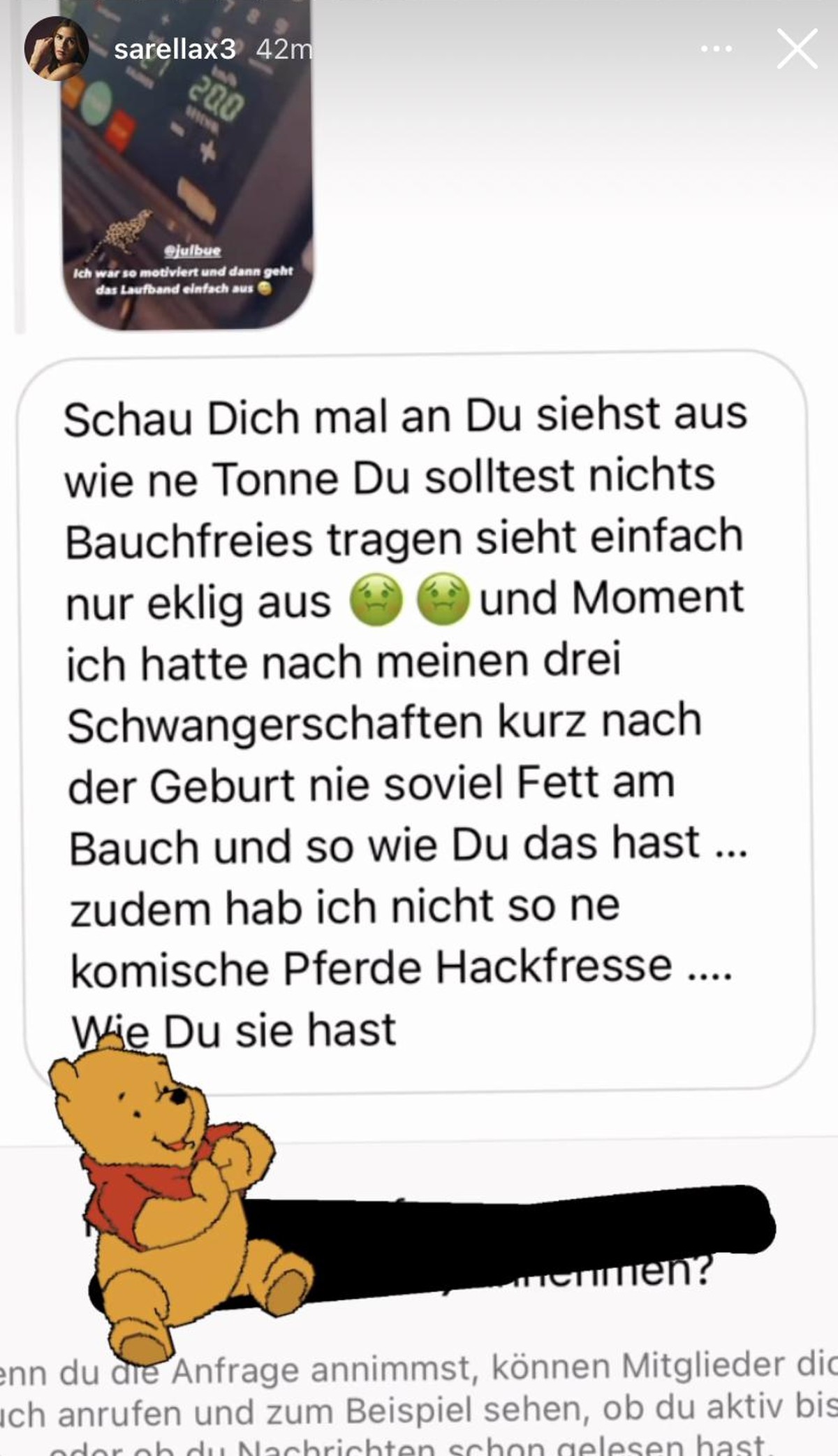 Diese Nachricht erhielt Sarah Engels.