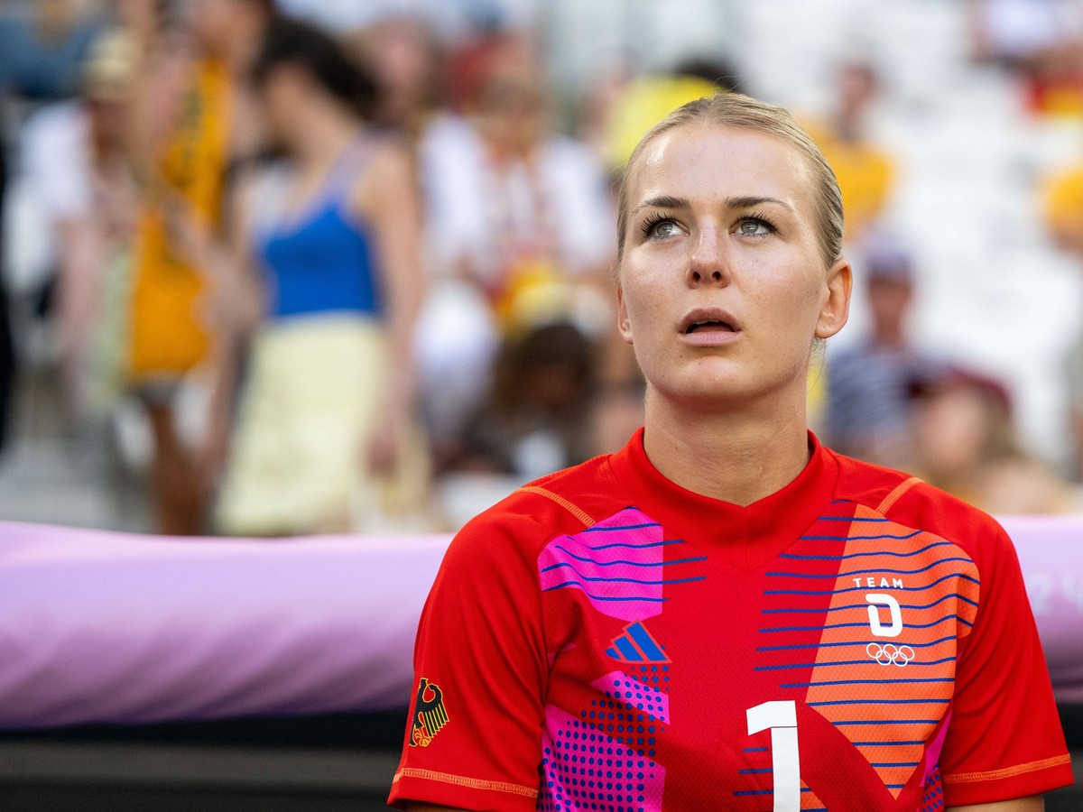 Merle Frohms Deutschland, 01, FRA, Olympische Spiele Paris 2024, Fussball Frauen, Deutschland GER vs Australien AUS, 1. Spieltag, Gruppe B, 25.07.2024 FRA, Olympische Spiele Paris 2024, Fussball Fraue ...