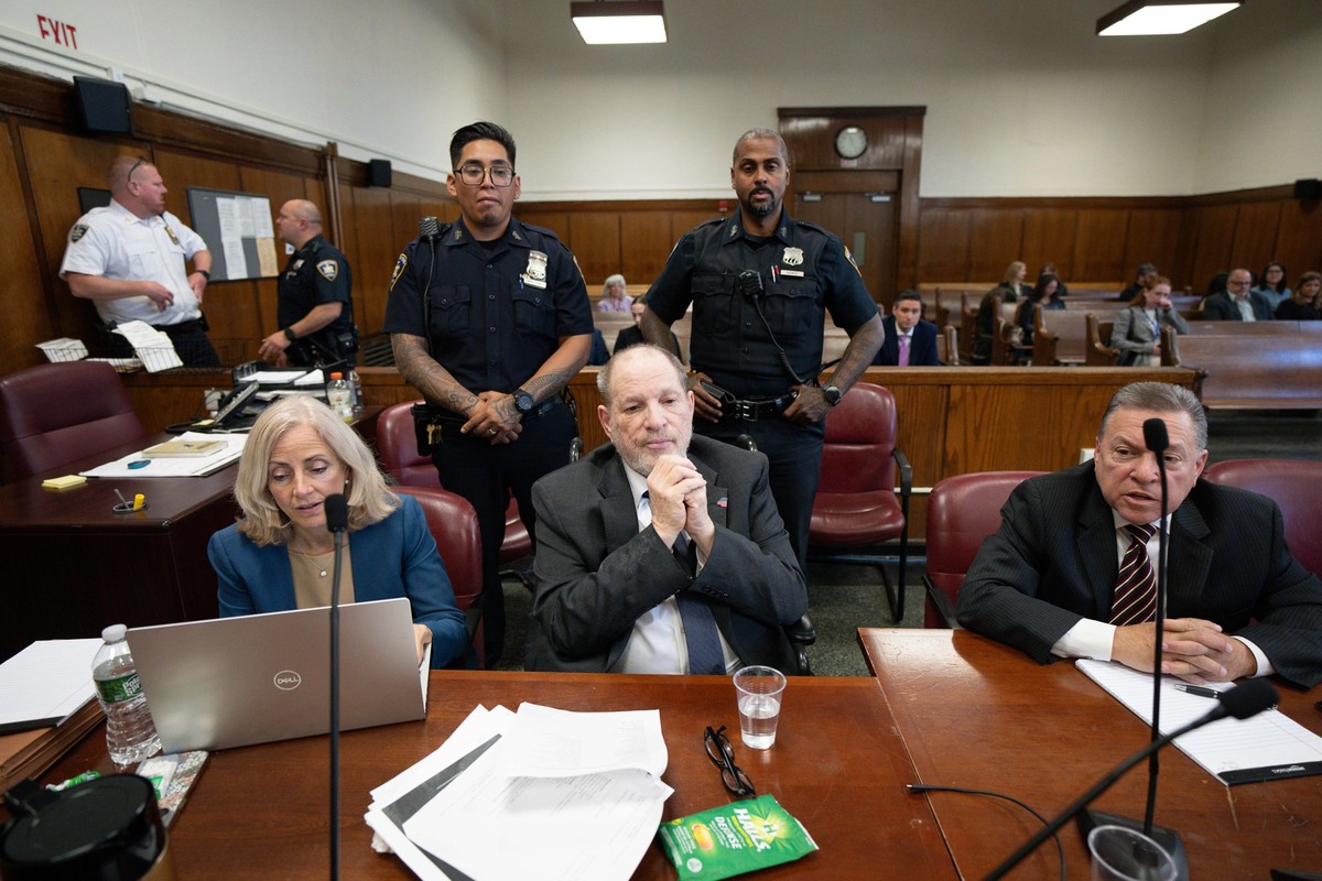 Harvey Weinstein attends his retrial in the Manhattan criminal court in New York, Monday, May 19, 2025. (Steven Hirsch/New York Post via AP, Pool)