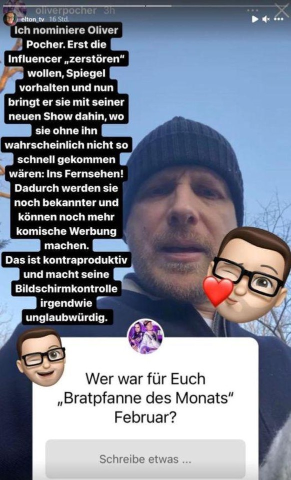 Elton äußert seine Meinung zu &quot;Pocher vs. Influencer&quot;.