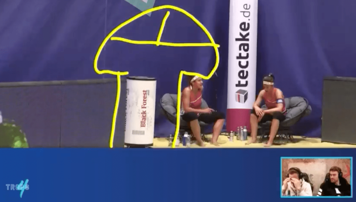 Ein Screenshot aus dem Twitch-Livestream zeigt die ominöse Zeichnung.