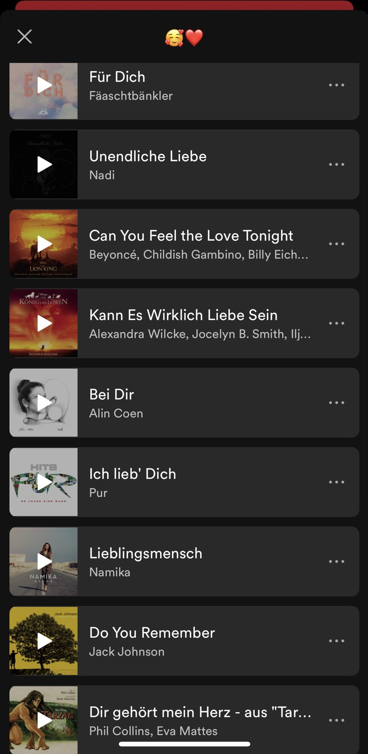 In der Playlist findet sich auch ein Song von Pur.