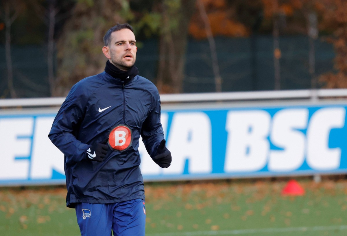 Deutschland, Berlin, Sportpark, GER, 2.FBL, Hertha BSC, Saison 2023/24, Training, Foto:Marius Gersbeck *** Germany, Berlin, Sportpark, GER, 2 FBL, Hertha BSC, Season 2023 24, Training, Photo Marius Ge ...