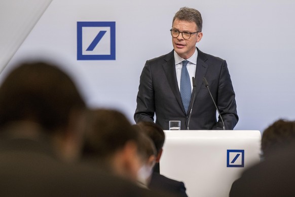 FRANKFURT AM MAIN, GERMANY - JANUARY 30: Deutsche Bank CEO Christian Sewing speaks to the media during the bank's annual press conference to discuss financial results for 2019 on January 30, 2020 in F ...