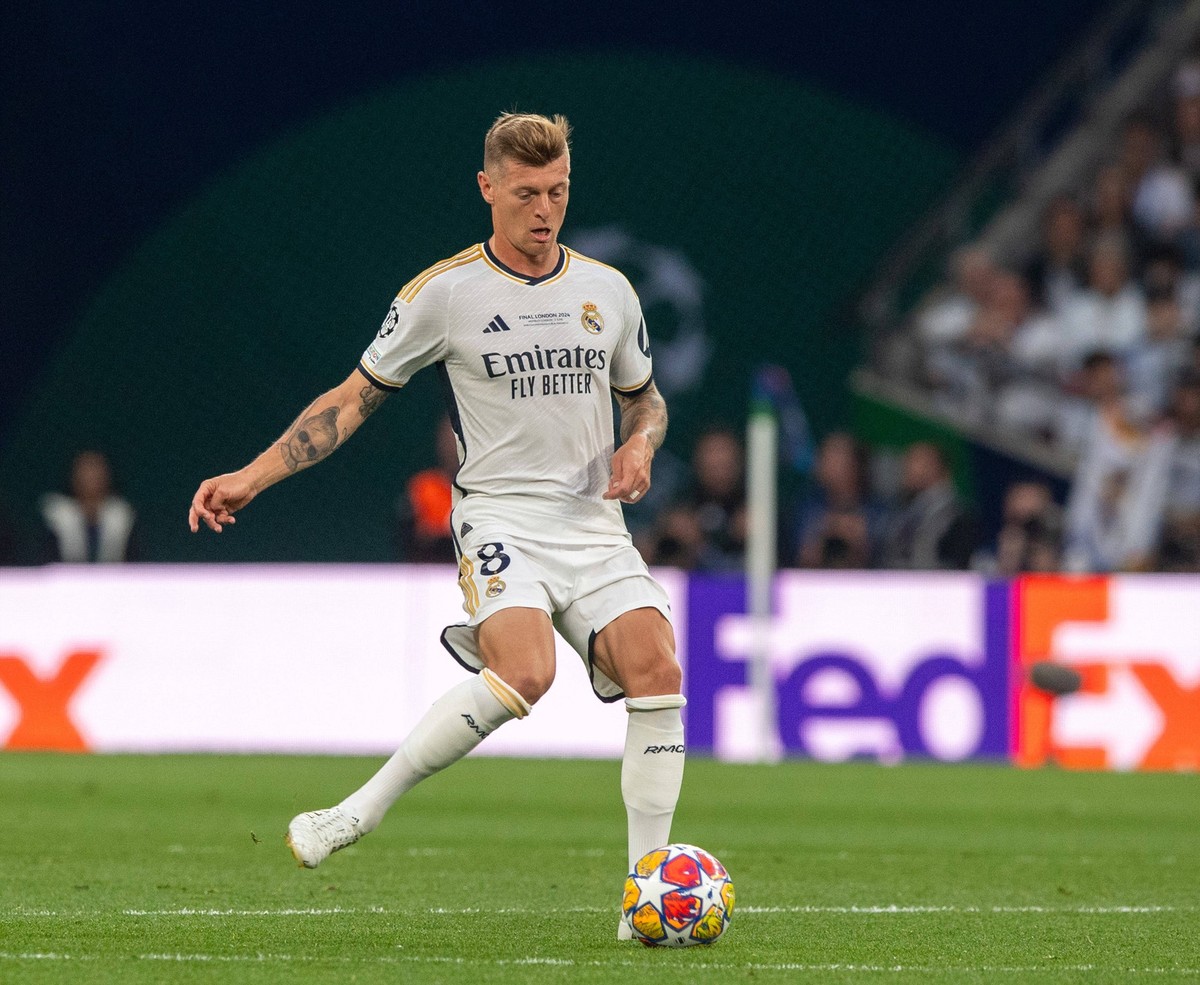 Fussball, Herren, Saison 2023/2024, Champions League Finale, Borussia Dortmund - Real Madrid, Toni Kroos Real Madrid, 01.06.2024, *** Football, Men, Season 2023 2024, Champions League Final , Borussia ...