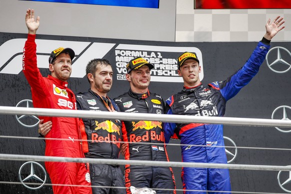 Motorsports: FIA Formula One World Championship, WM, Weltmeisterschaft 2019, Grand Prix of Germany, 5 Sebastian Vettel (GER, Scuderia Ferrari Mission Winnow), Philip Turner (Aston Martin Red Bull Raci ...