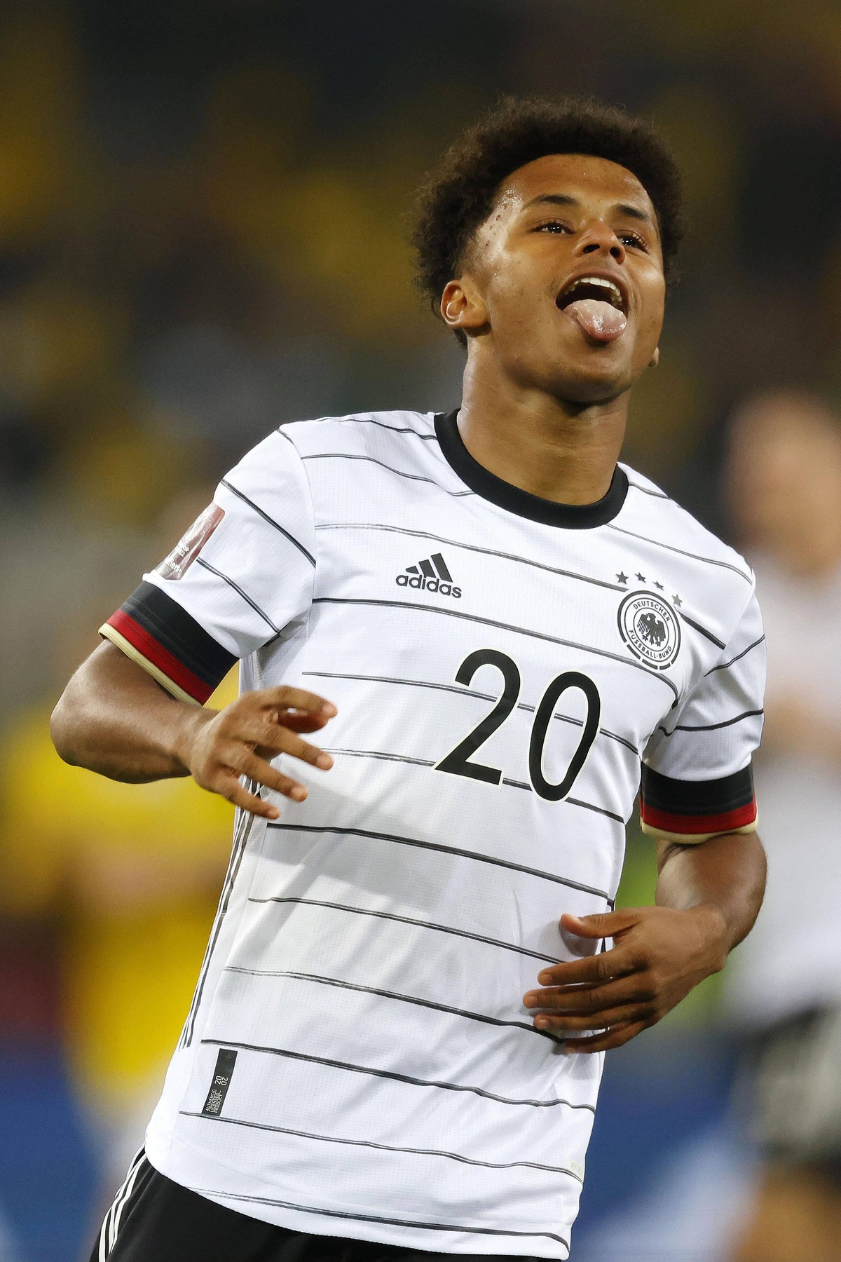 Hamburg, Deutschland, FIFA WM_Qualifikationsspiel Deutschland : Rum�nien 2-1 im Volksparkstadion Stadion in Hamburg am 08.10.2021 Karim-David ADEYEMI GER *** Hamburg, Germany, FIFA World Cup qualifier ...
