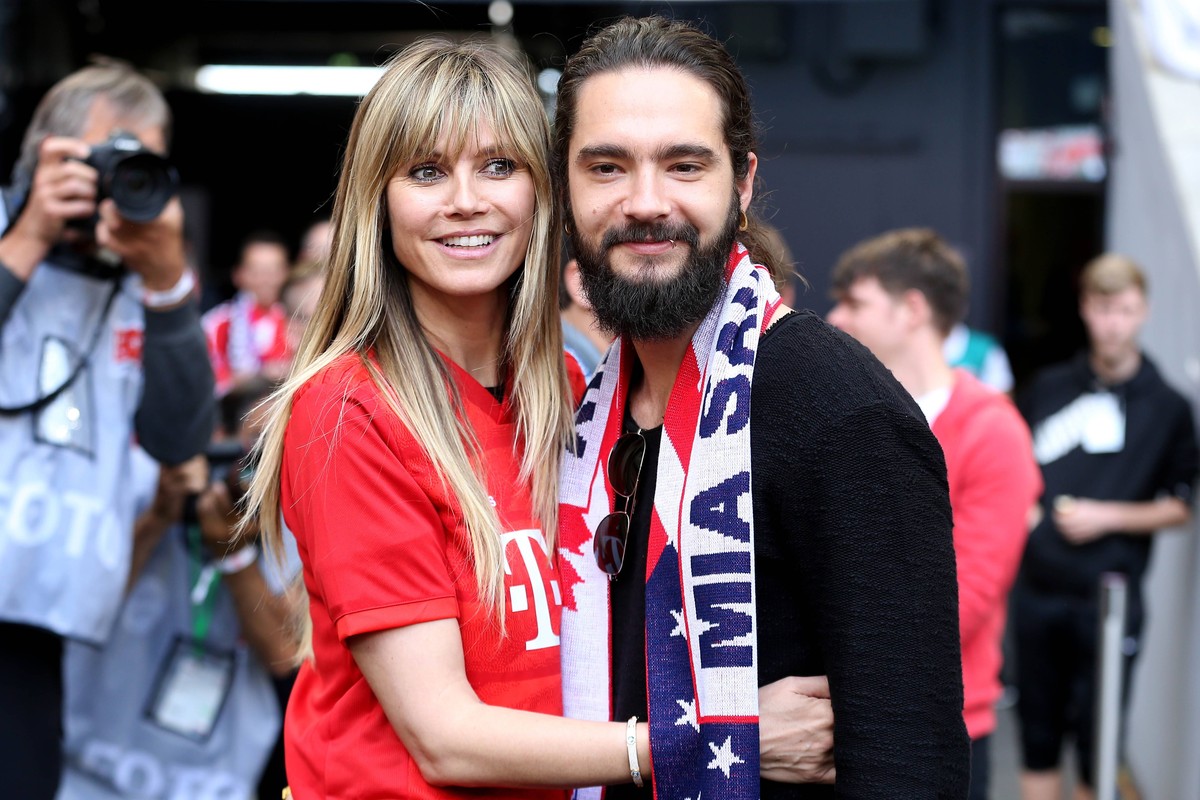 Muenchen, Germany 18.05.2019, 1. Bundesliga, 34. Spieltag, FC Bayern Muenchen - Eintracht Frankfurt, Heidi Klum und Tom Kaulitz schauen ( Defodi-Muenchen, Germany 18.05.2019, 1. Bundesliga, 34. Spielt ...