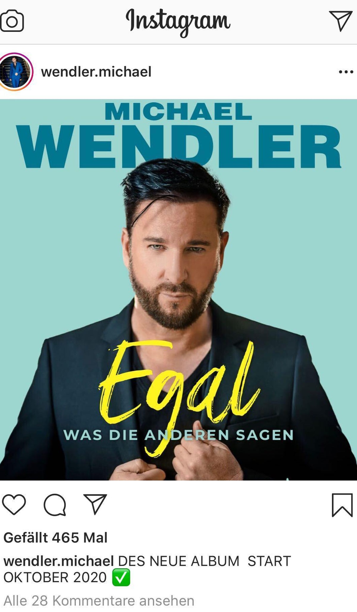 Michael Wendlers Cover: Das bekamen die Fans kurzzeitig zu sehen.