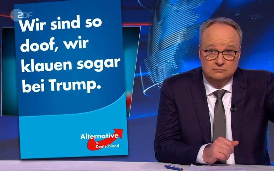 Die "heute-show" rät von einer Beobachtung der AfD durch den Verfassungsschutz ab: "Die labert sich selbst ins Abseits."