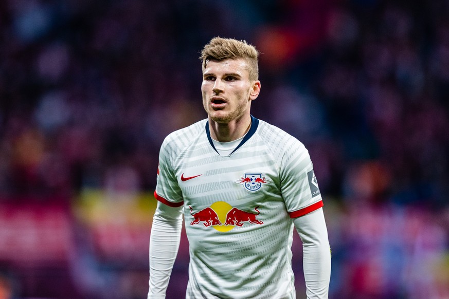 Timo Werner 11 RB Leipzig waehrend der Saison 2019-2020 in der 1. Fussball Bundesliga Herren zwischen RB Leipzig und FC Augsburg in der Red Bull Arena am 21. December 2019 in Leipzig, Sachsen, Deutsch ...