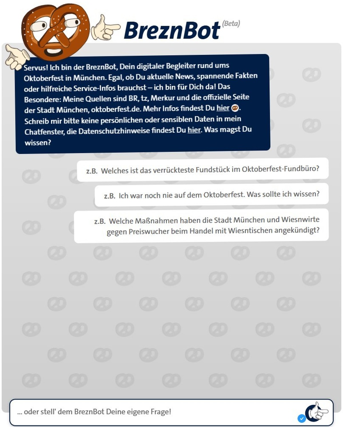 Hilfreich fürs Oktoberfest soll er sein, der BreznBot.