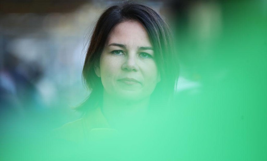 BERLIN, GERMANY - OCTOBER 15: Leading German Greens Party (Buendnis 90/Die Gruenen) member Annalena Baerbock arrives for a meeting of the party leadership the day after the Greens came in a strong sec ...