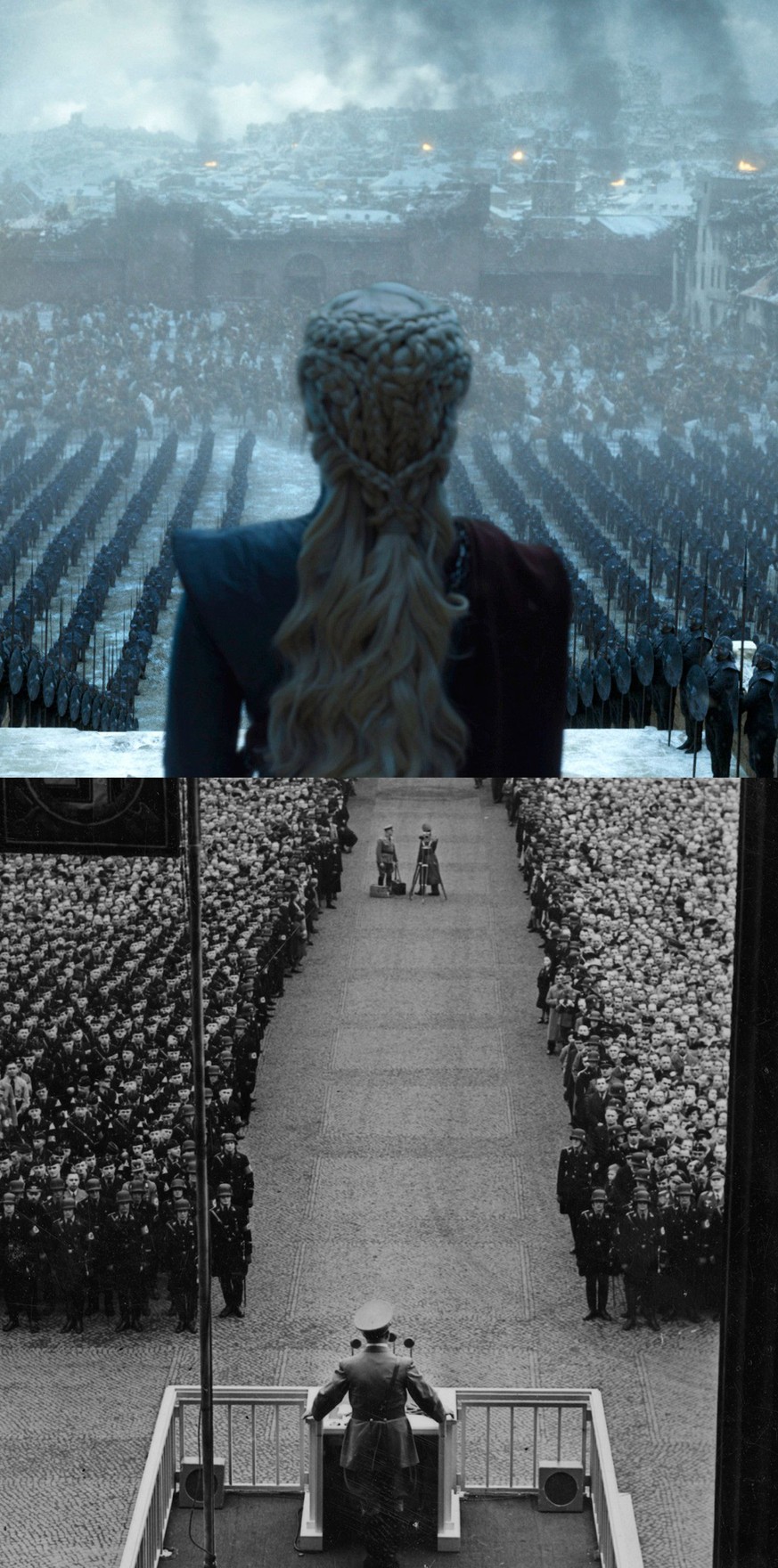Daenerys' Rede in Königsmund vs. Hitlers Rede im Berliner Lustgarten.