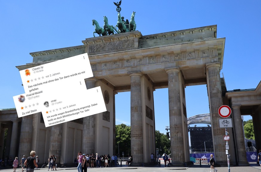 Google-Rezensionen über das Brandenburger Tor in Berlin. Viele Menschen bewerteten ihren Besuch beim Brandenburger Tor. Nicht alle positiv. Und nicht alle ernst gemeint. So beschweren sich die User:in ...