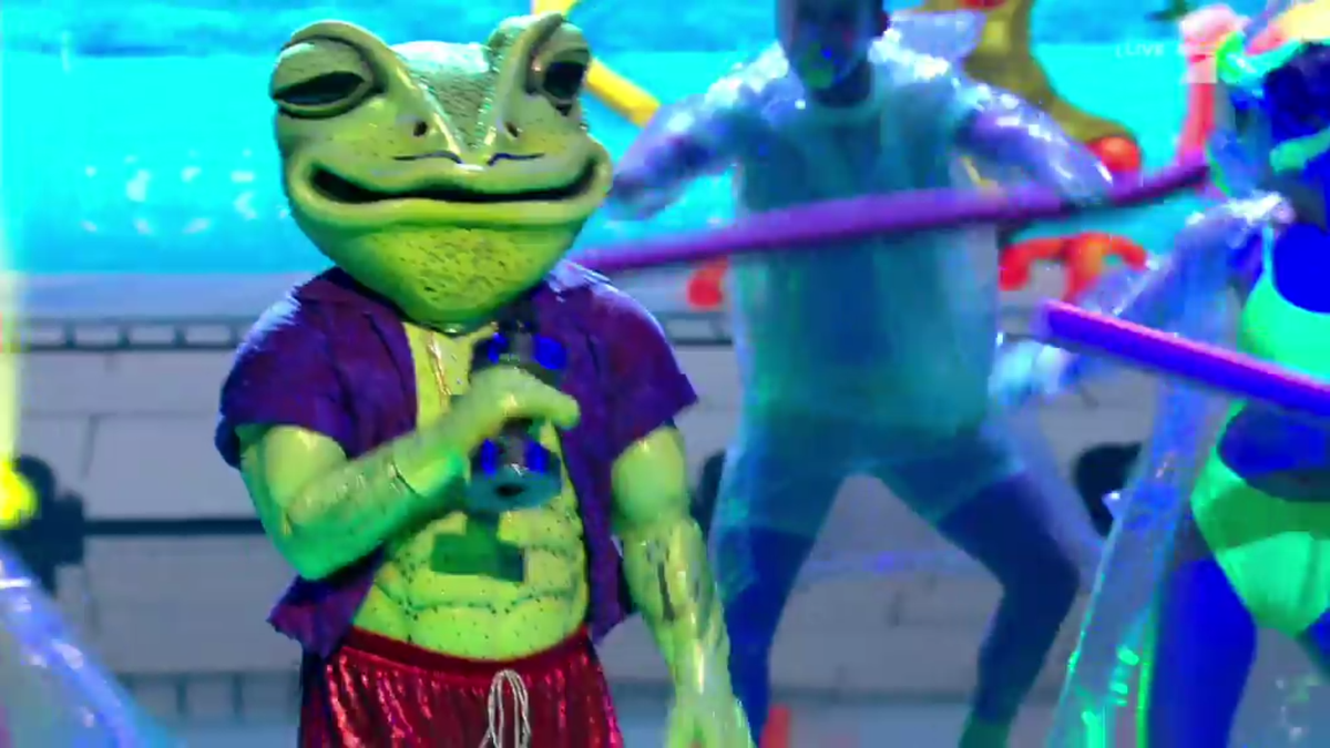 Der Frosch ist ein Fitness-Freak.