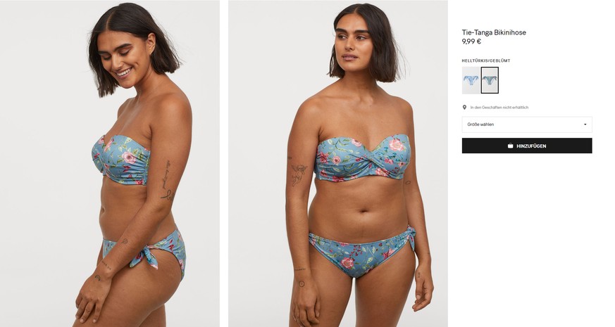 Diese Frau zeigt, wie Frauen tatsächlich in den Bikinis der Modekette aussehen.