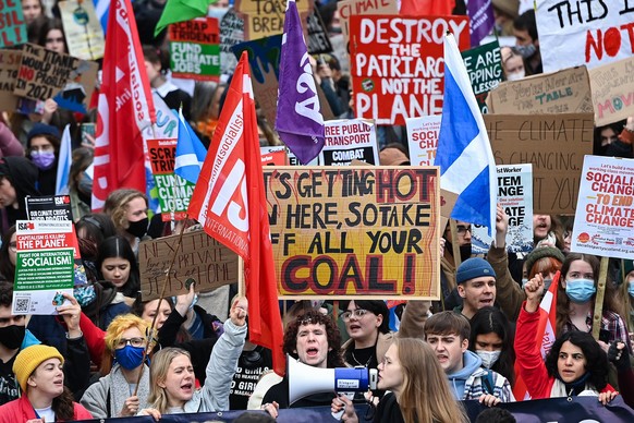 Fridays for Future-Protest bei der UN-Klimakonferenz COP26 in Glasgow 2021.