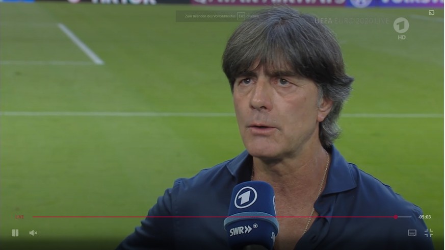 Bundestrainer Joachim Löw im Gespräch bei der ARD.