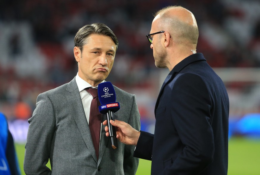 18.09.2019, Champions League, FC Bayern vs Roter Stern Belgrad, Muenchen, Fussball, im Bild: FCB Trainer Nico Kovac FCB in Interview bei Sky 18 09 2019, Champions League, FC Bayern vs. Red Star Belgra ...