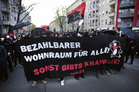 Ein Thema der Demonstration: Die Mietensituation in Berlin.