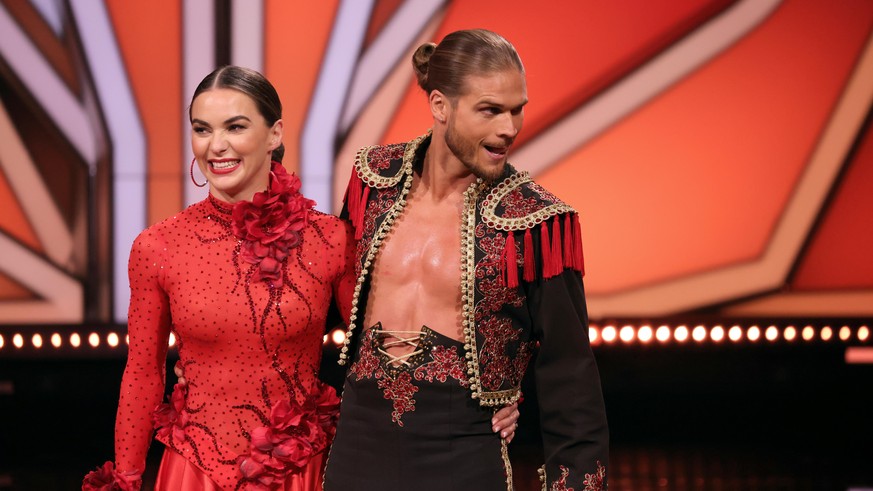 COLOGNE, GERMANY - MAY 14: Rurik Gislason and Renata Lusin react after their performance on stage during the 10th show of the 14th season of the television competition &quot;Let&#039;s Dance&quot; on  ...