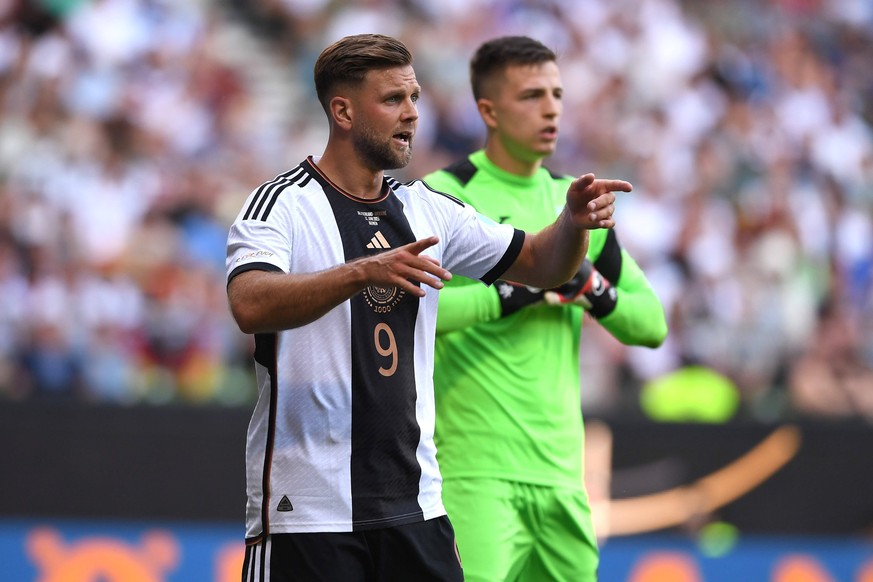 Fußball Länderspiel Deutschland - Ukraine am 12.06.2023 im wohninvest WESERSTADION in Bremen Niclas Füllkrug Deutschland DFB regulations prohibit any use of photographs as image sequences and/or quasi ...