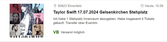 Auf Verkaufsportalen werden bereits die ersten Tickets angeboten.