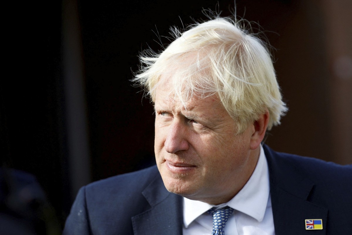 Prime Minister Boris Johnson during a visit to Thames Valley Police, at Milton Keynes Police Station in Buckinghamshire, Britain, Wednesday Aug. 31, 2022. Prime Minister Boris Johnson has entered his ...