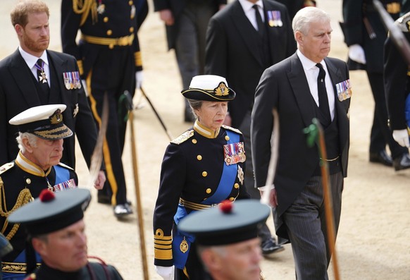 Sowohl Prinz Andrew als auch Prinz Harry wohnten der Beisetzung von Queen Elizabeth bei.