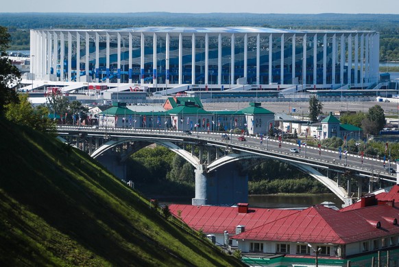 NIZHNY NOVGOROD, RUSSIA - JUNE 16, 2018: A view of Nizhny Novgorod Stadium hosting 2018 FIFA World Cup matches. Vladimir Smirnov/TASS PUBLICATIONxINxGERxAUTxONLY TS084AFE