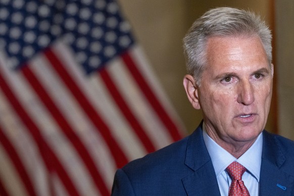 Speaker of the House Kevin McCarthy, R-Calif., speaks at the Capitol in Washington, Tuesday, Sept. 12, 2023. McCarthy says he&#039;s directing a House committee to open a formal impeachment inquiry in ...