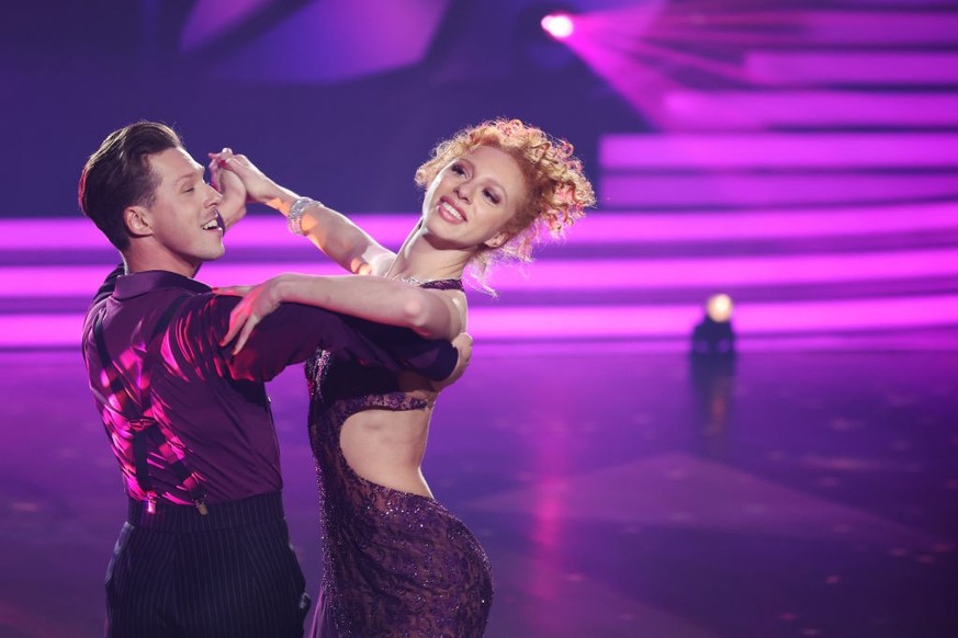 COLOGNE, GERMANY - MARCH 10: Anna Ermakova and Valentin Lusin on stage after their performance during the third &quot;Let&#039;s Dance&quot; show at MMC Studios on March 10, 2023 in Cologne, Germany.  ...